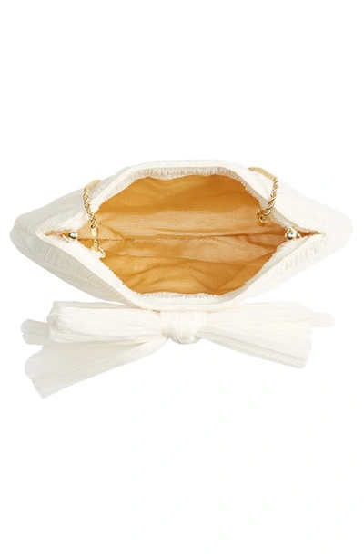 Loeffler Randall Rayne Bow-detail Clutch Bag In Pearl