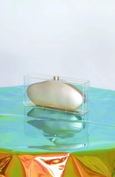 Shop Loeffler Randall Rayne Plissé Clutch In Pearl