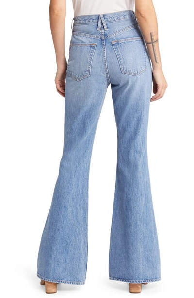 Shop Slvrlake Indiana Super High Waist Flare Jeans In Monday Blues