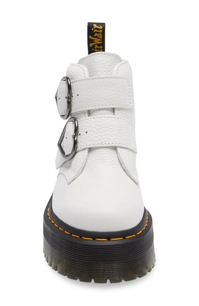 Shop Dr. Martens' Devon Heart Platform Boot In White Leather
