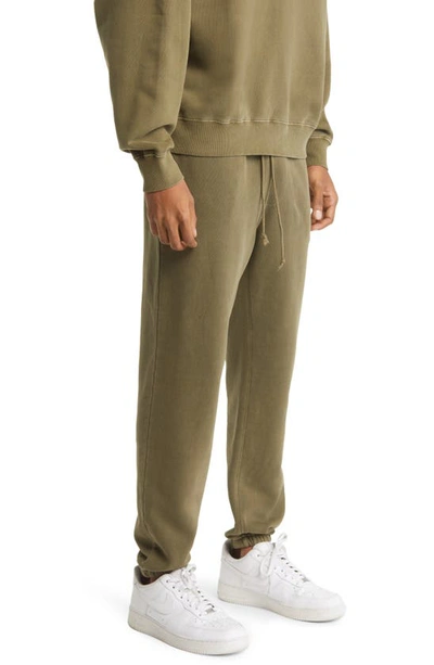 Shop Elwood Core Organic Cotton Brushed Terry Sweatpants In Vintage Pine