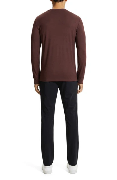 Shop Theory Essential Anemone Long Sleeve T-shirt In Chocolate - Qb7