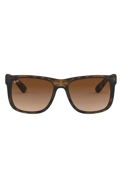 Shop Ray Ban Justin 54mm Rectangular Sunglasses In Brown