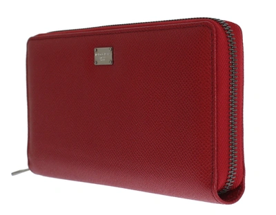 Shop Dolce & Gabbana Elegant Red Leather Continental Women's Wallet