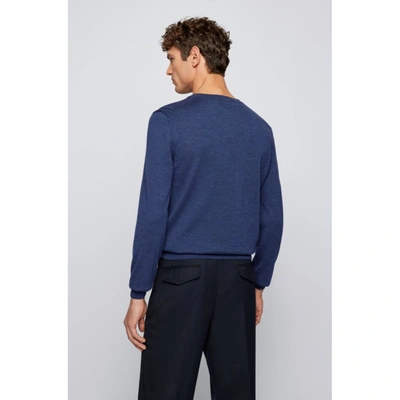 BOSS - Regular-fit V-neck sweater in extra-fine merino wool