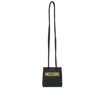 Shop Moschino Mini Leather Bag In Black