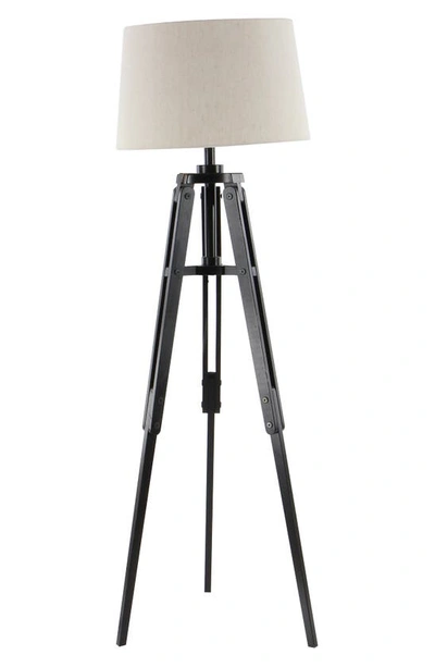 Shop Sonoma Sage Home Black Wood Industrial Floor Lamp