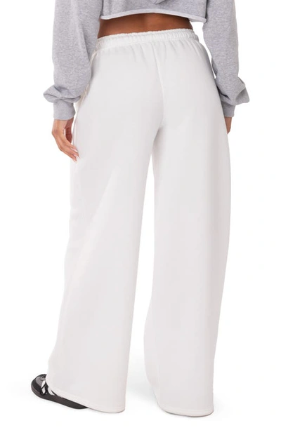 Edikted Kamari Low Rise Wide Leg Sweatpants In White