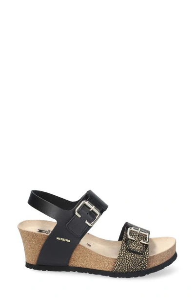 Shop Mephisto Lissandra Platform Wedge Sandal In Black Condor