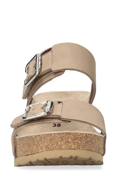 Shop Mephisto Lissandra Platform Wedge Sandal In Light Taupe Sandalbuck