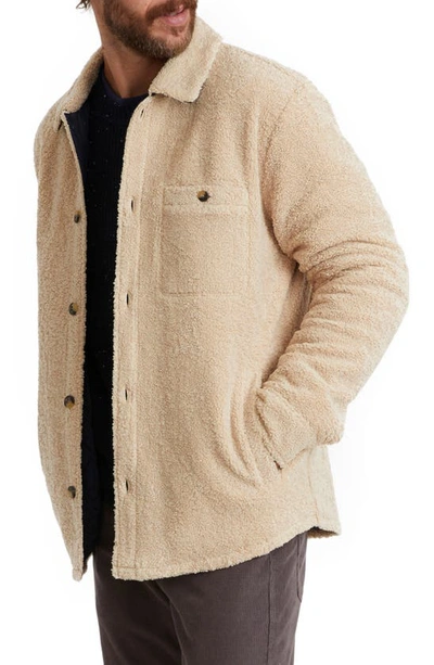 Shop Marine Layer Fleece Shirt Jacket In Natural