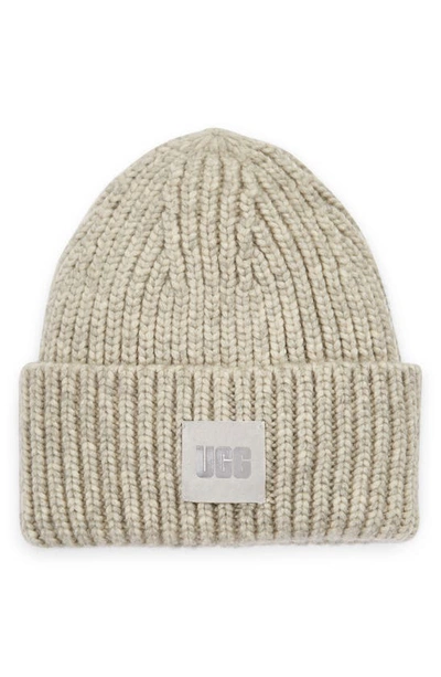 Shop Ugg Chunky Ribbed Beanie In Light Grey