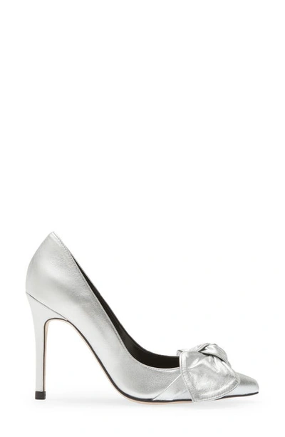 Shop Ted Baker London Ryal Metallic Bow Court Pump In Silver