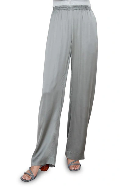 Shop Vince Satin Pull-on Pants In Deep Aegean