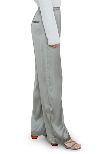 Shop Vince Satin Pull-on Pants In Deep Aegean