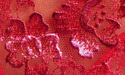 Shop Ann Summers Carmen Embroidered High Waist Suspender Thong In Red/ Burgundy