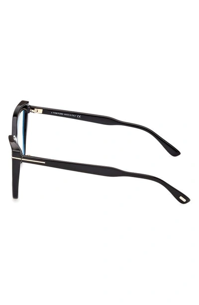 Shop Tom Ford 55mm Cat Eye Blue Light Blocking Glasses In Black/ Other