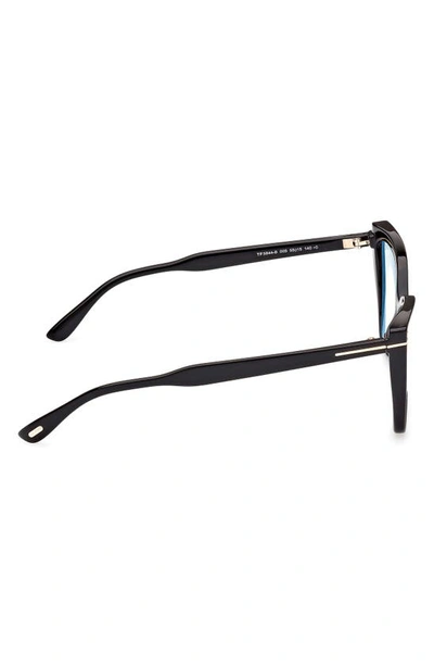 Shop Tom Ford 55mm Cat Eye Blue Light Blocking Glasses In Black/ Other