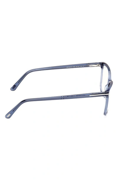 Tom Ford 54mm Square Blue Light Blocking Glasses In Shiny Blue