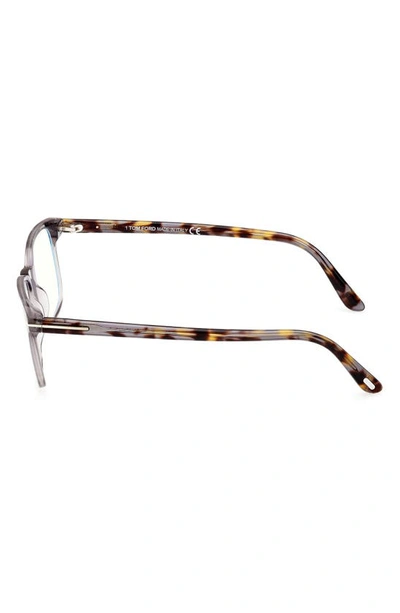 Shop Tom Ford 55mm Rectangular Blue Light Blocking Glasses In Grey/ Other