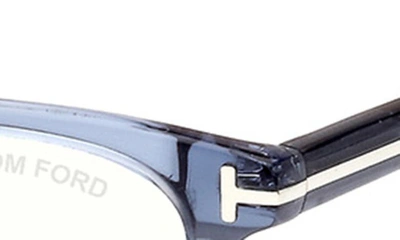 Shop Tom Ford 56mm Rectangular Blue Light Blocking Glasses In Shiny Blue