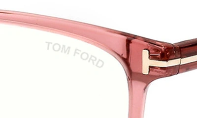 Tom Ford 56mm Rectangular Blue Light Blocking Glasses In Pink / Other