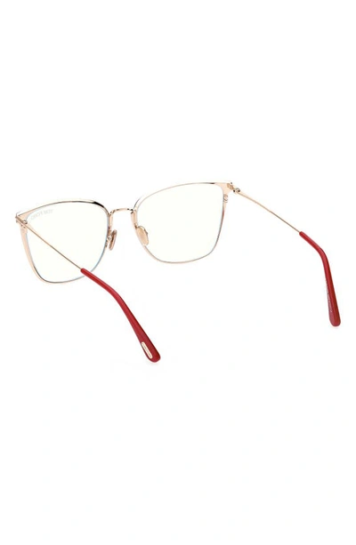 Tom Ford 56mm Butterfly Blue Light Blocking Glasses In Shiny Fucia