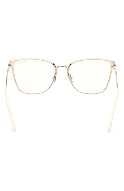 Shop Tom Ford 56mm Butterfly Blue Light Blocking Glasses In Ivory