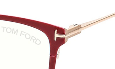Shop Tom Ford 56mm Butterfly Blue Light Blocking Glasses In Shiny Fucia