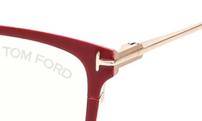 Tom Ford 56mm Butterfly Blue Light Blocking Glasses In Shiny Fucia