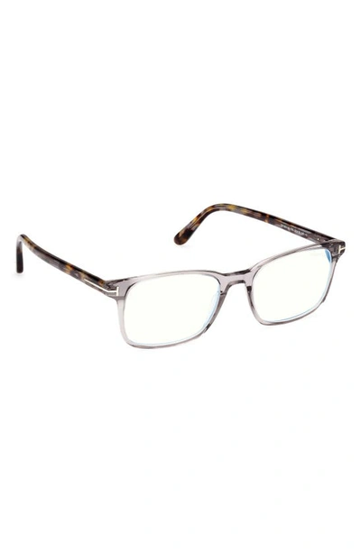 Shop Tom Ford 53mm Rectangular Blue Light Blocking Glasses In Grey/ Other