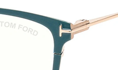 Tom Ford 56mm Butterfly Blue Light Blocking Glasses In Shiny Turquoise