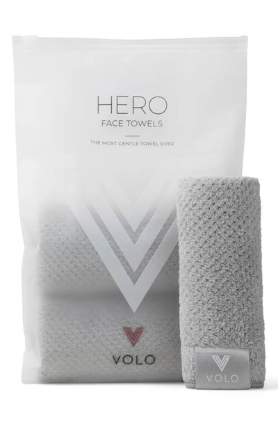 Shop Volo 3-pack Hero Face Towels In Luna Gray