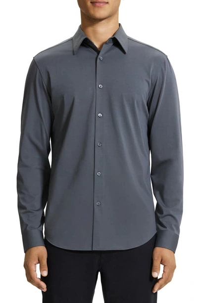 Theory Sylvain Nd Structure Knit Button-up Shirt In Pestle - Apw