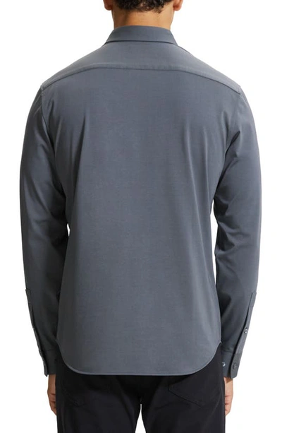 Theory Sylvain Nd Structure Knit Button-up Shirt In Pestle - Apw