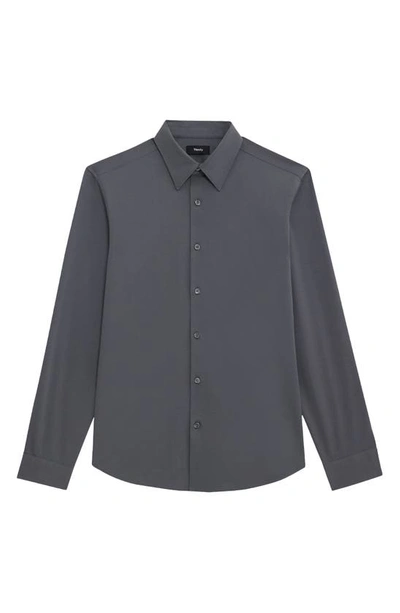 Shop Theory Sylvain Nd Structure Knit Button-up Shirt In Pestle - Apw
