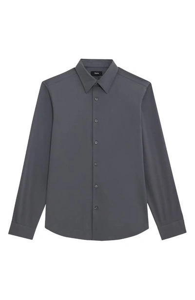 Theory Sylvain Nd Structure Knit Button-up Shirt In Pestle - Apw