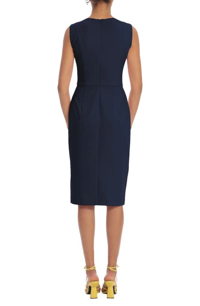 Shop Donna Morgan For Maggy Cutout Sheath Midi Dress In Twilight/navy