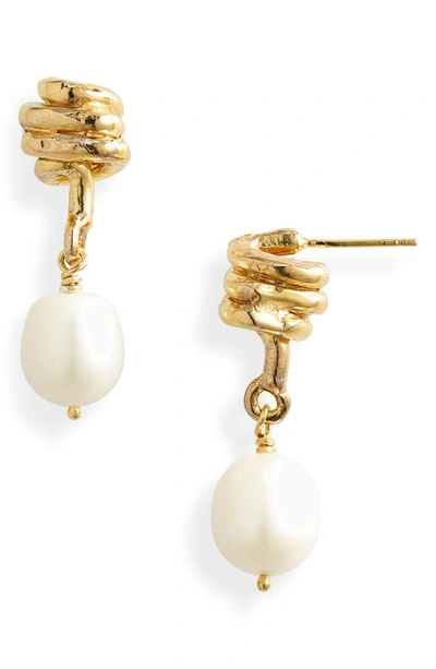 Shop Alighieri The Celestial Raindrop Pearl Earrings In 24 Gold