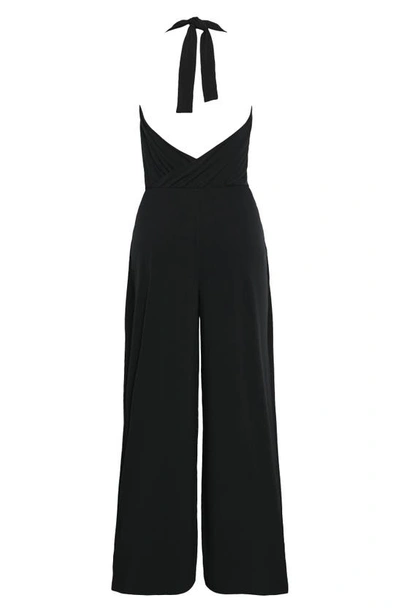 Shop Magicsuit Halter Cover-up Jumpsuit In Black