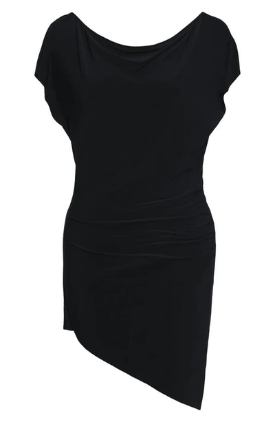 Magicsuit Asymmetric Mini Beach Dress In Black