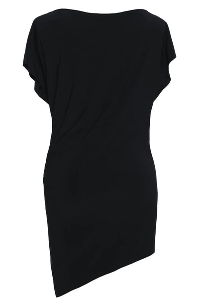 Magicsuit Asymmetric Mini Beach Dress In Black