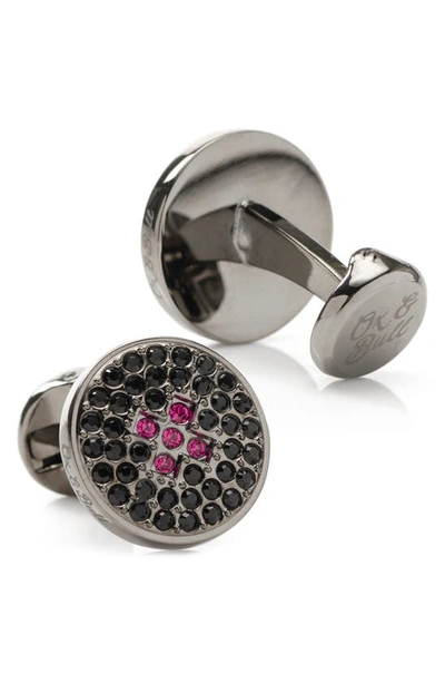 Cufflinks, Inc Crystal Button Cuff Links In Black