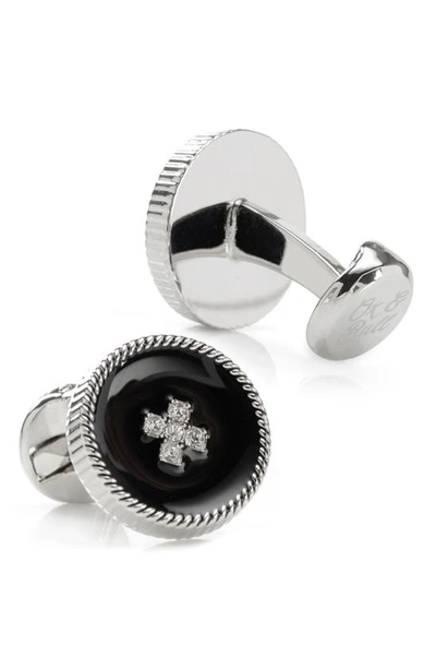 Cufflinks, Inc Crystal Button Cuff Links In Black