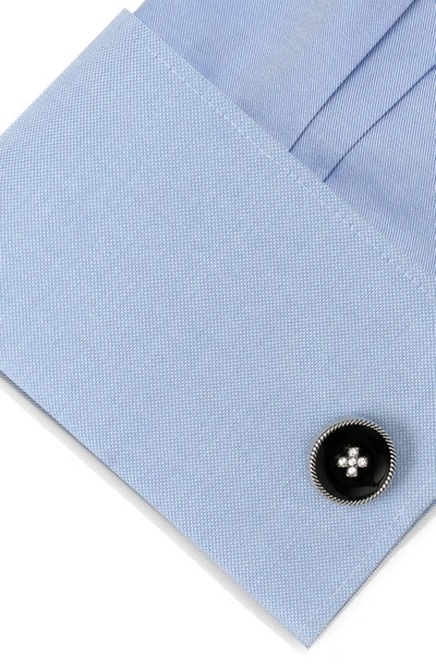 Cufflinks, Inc Crystal Button Cuff Links In Black