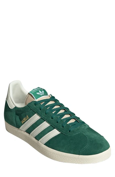 Shop Adidas Originals Gazelle Sneaker In Dark Green/ Cream White