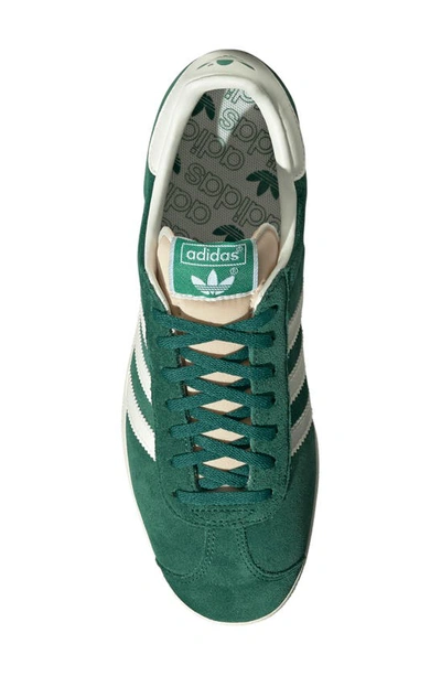 Shop Adidas Originals Gazelle Sneaker In Dark Green/ Cream White