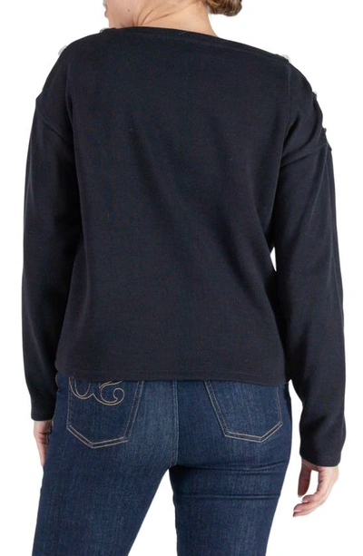 Shop Cache Coeur Molene Cotton Maternity Sweater In Black