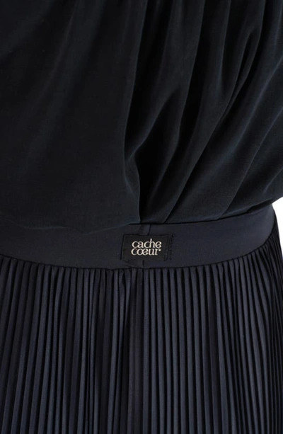 Cache Coeur Plissé Maternity Maxi Skirt In Black