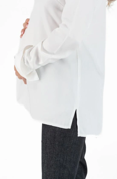 Shop Cache Coeur Tina Maternity/nursing Button-up Shirt In Natural